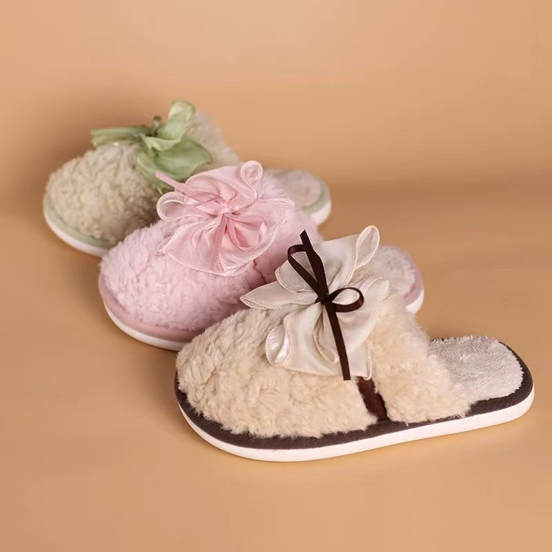 Men Women Winter Plush House Slippers, Closed Toe Warm Fuzzy Cotton Slippers, Non-Slip TPR Sole Indoor Home Slippers for Bedroom Living Room