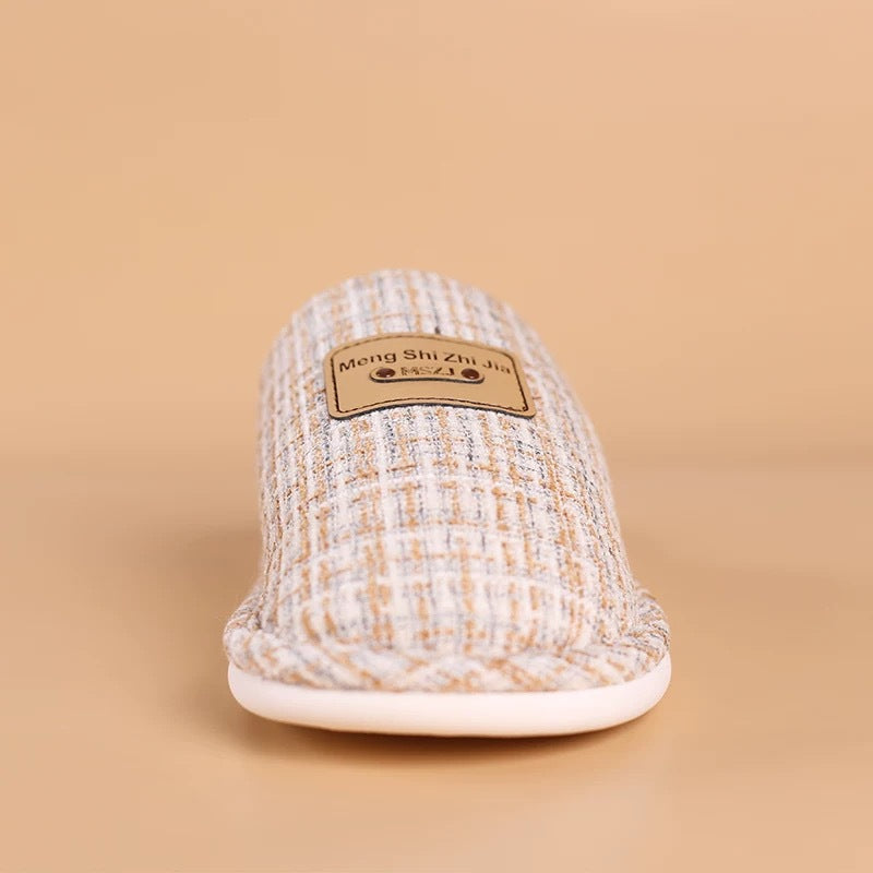 Men Women Winter Plush House Slippers, Closed Toe Warm Fuzzy Cotton Slippers, Non-Slip TPR Sole Indoor Home Slippers for Bedroom Living Room