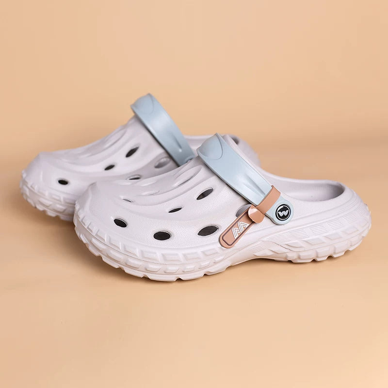 Unisex Classic Clogs, Lightweight EVA Slip On Garden Clogs, Breathable Hollow Hole Shoes with Adjustable Heel Strap for Beach Pool Indoor Outdoor