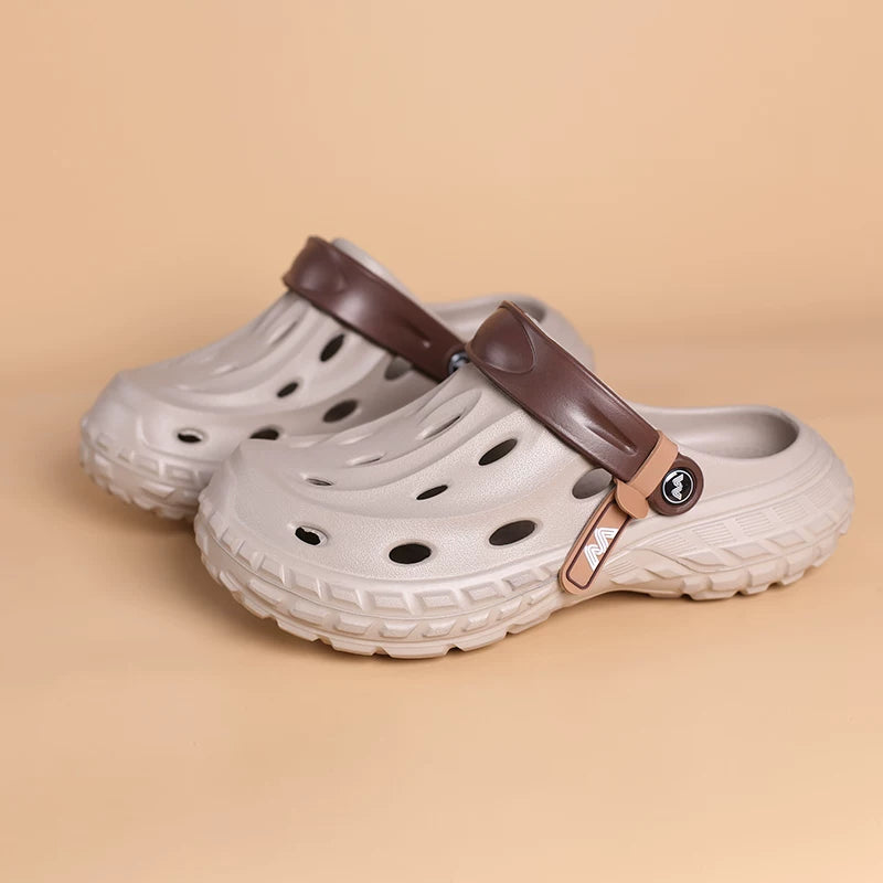 Unisex Classic Clogs, Lightweight EVA Slip On Garden Clogs, Breathable Hollow Hole Shoes with Adjustable Heel Strap for Beach Pool Indoor Outdoor