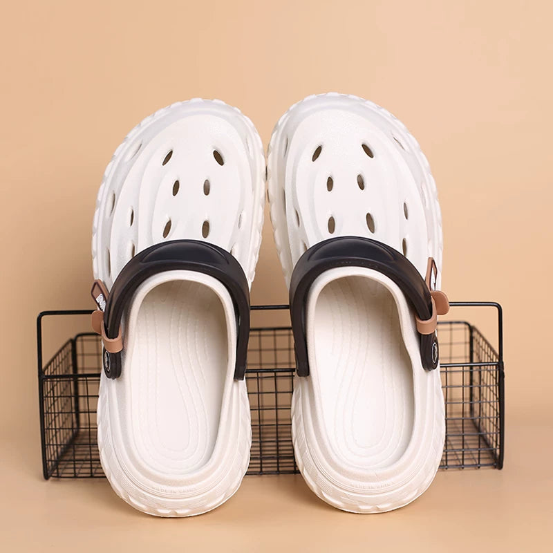 Unisex Classic Clogs, Lightweight EVA Slip On Garden Clogs, Breathable Hollow Hole Shoes with Adjustable Heel Strap for Beach Pool Indoor Outdoor