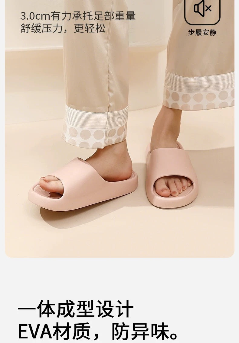 Men Women Winter Plush House Slippers, Closed Toe Warm Fuzzy Cotton Slippers, Non-Slip TPR Sole Indoor Home Slippers for Bedroom Living Room