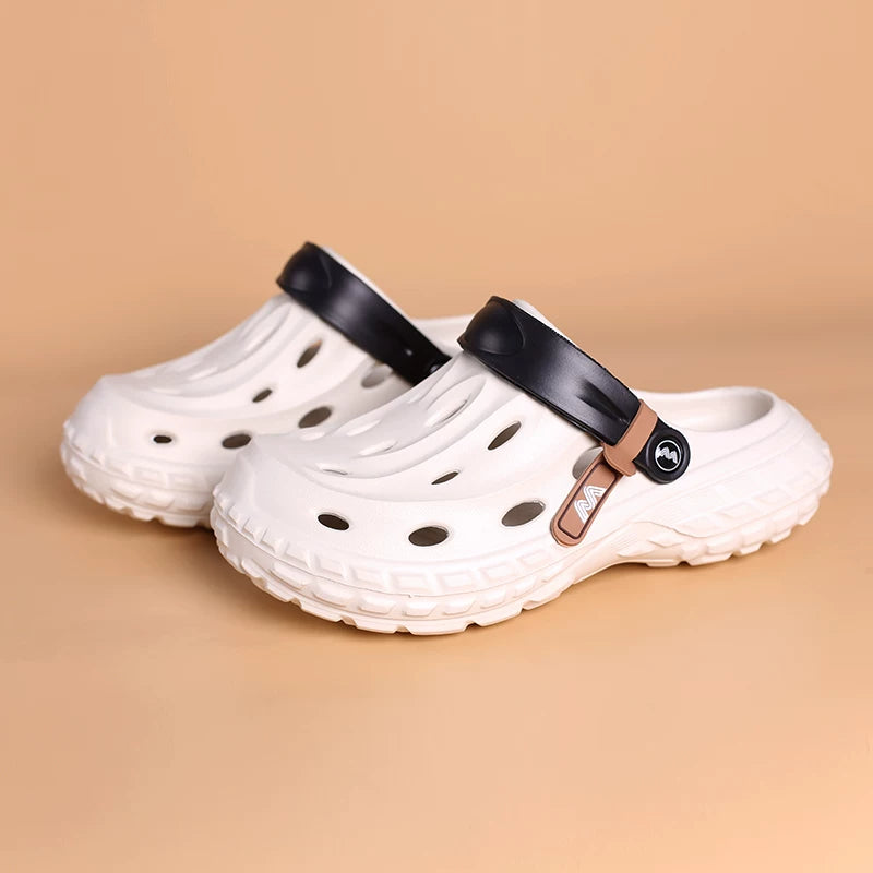 Unisex Classic Clogs, Lightweight EVA Slip On Garden Clogs, Breathable Hollow Hole Shoes with Adjustable Heel Strap for Beach Pool Indoor Outdoor