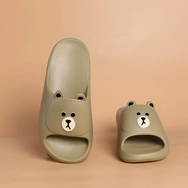 Unisex Summer Slide Slippers, Soft EVA Open Toe Slides, Quick Dry Non-slip Shower Sandals for Indoor Home Bathroom Beach Outdoor