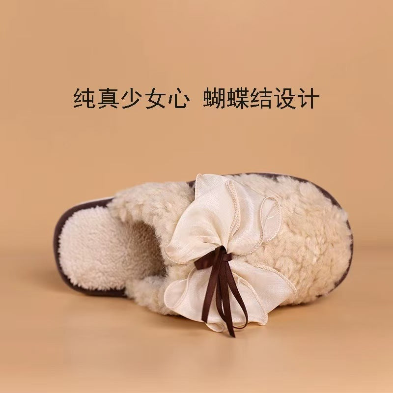 Men Women Winter Plush House Slippers, Closed Toe Warm Fuzzy Cotton Slippers, Non-Slip TPR Sole Indoor Home Slippers for Bedroom Living Room